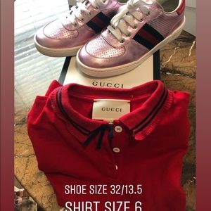 Gucci shoes and shirt worn once